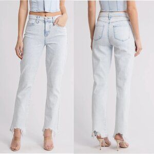 L'agence Harmon High Waist Slim Raw Hem Jeans Electra NWOT Size 34
